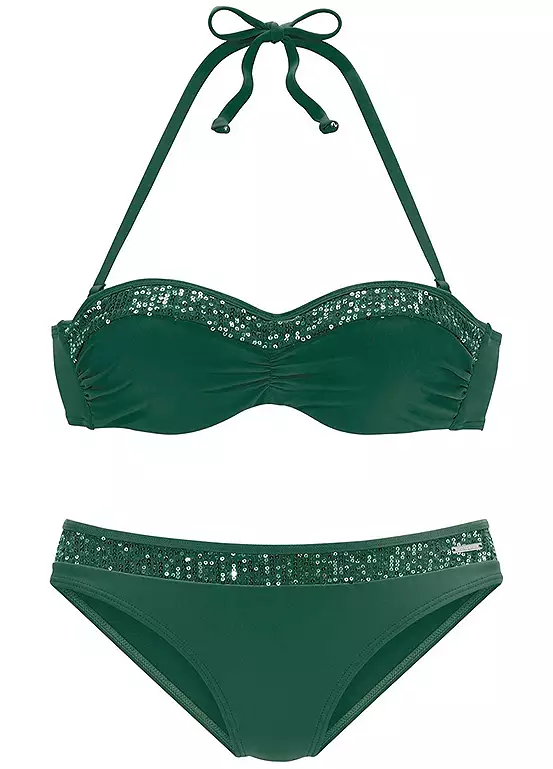 Bruno Banani Underwired Bandeau Sequin Trim Bikini Set 5 Bruno Banani Underwired Bandeau Sequin Trim Bikini Set - Image 5