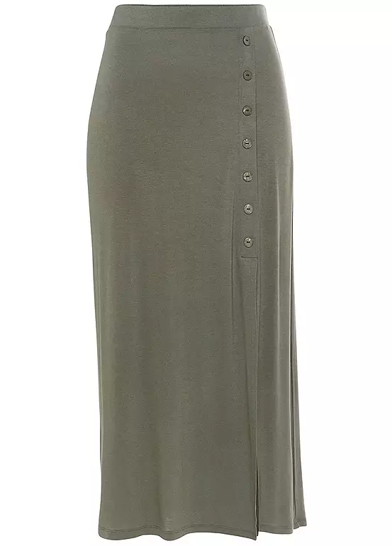 Buffalo Button Trim Midi Skirt 2 Buffalo Button Trim Midi Skirt - Image 2