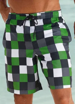 Buffalo Checked Swim Shorts -Beachwear Shore Buffalo Checked Swim Shorts813786FRSP