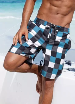 Buffalo Checked Swim Shorts -Beachwear Shore Buffalo Checked Swim Shorts813792FRSP