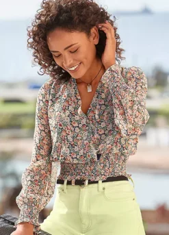 Buffalo Chiffon Floral Print Blouse