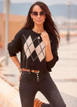 Buffalo Diamond Knit Patterned Sweater 8 Buffalo Diamond Knit Patterned Sweater -Beachwear Shore Buffalo Diamond Knit Patterned Sweater70349127FRSP W02