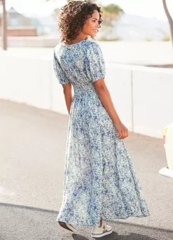 Buffalo Floral Print Maxi Dress -Beachwear Shore Buffalo Floral Print Maxi Dress91813018FRSP W01