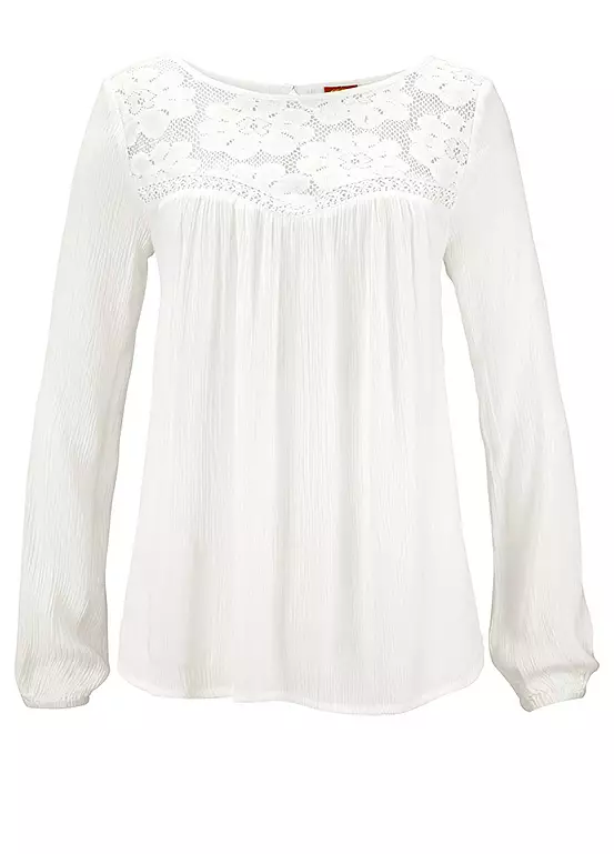 Buffalo London Lace Neck Long Sleeve Top 2 Buffalo London Lace Neck Long Sleeve Top - Image 2