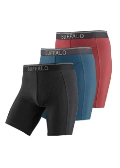 Buffalo Pack Of 3 Long Boxer Shorts -Beachwear Shore Buffalo Pack of 3 Long Boxer Shorts615907FRSC