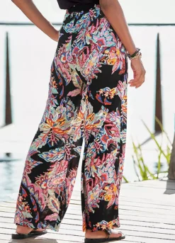 Buffalo Paisley Print Palazzo Pants -Beachwear Shore Buffalo Paisley Print Palazzo Pants34912021FRSP W01