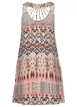 Buffalo Patterned Beach Dress 8 Buffalo Patterned Beach Dress -Beachwear Shore Buffalo Patterned Beach Dress55351844FRSC W01
