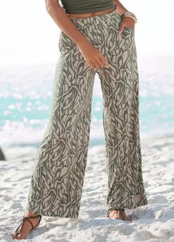 Buffalo Printed Wide Leg Jersey Trousers