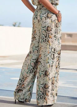 Buffalo Snake Print Palazzo Pants -Beachwear Shore Buffalo Snake Print Palazzo Pants38422765FRSP W01