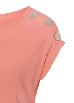 Buffalo T-Shirt With Decorative Buttons -Beachwear Shore Buffalo T Shirt with Decorative Buttons56353124FRSC W02
