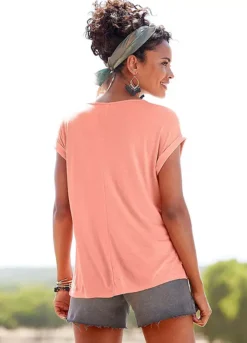 Buffalo T-Shirt With Decorative Buttons -Beachwear Shore Buffalo T Shirt with Decorative Buttons56353124FRSP W01