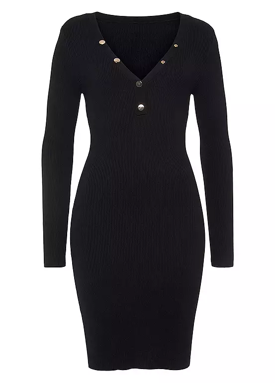 Buffalo V-Neck Knitted Party Dress 2 Buffalo V-Neck Knitted Party Dress - Image 2