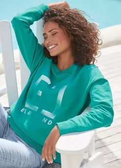 Elbsand Logo Print Round Neck Sweatshirt