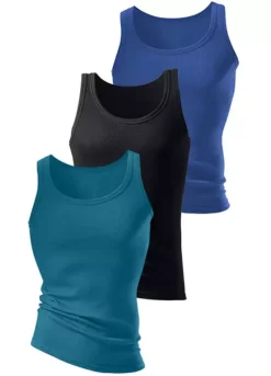 H.I.S Pack Of 3 Double Rib Vests -Beachwear Shore H.I.S Pack of 3 Double Rib Vests673099FRSP