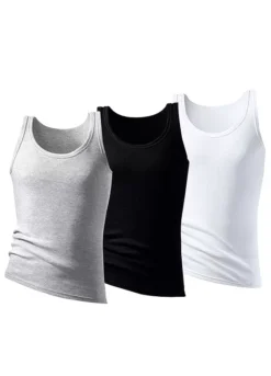 H.I.S Pack Of 3 Fine Rib Vests