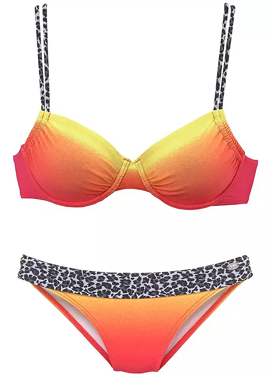 KangaROOS Batik Print With Leopard Accent Underwired Bikini 4 KangaROOS Batik Print With Leopard Accent Underwired Bikini - Image 4