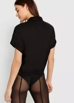 LSCN BY LASCANA Short Sleeve Knot Detail Blouse -Beachwear Shore LSCN BY LASCANA Short Sleeve Knot Detail Blouse76264348FRSP W01