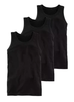 Pack Of 3 Round Neck Vests -Beachwear Shore Pack of 3 Round Neck Vests810399FRSC