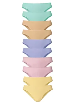 Petite Fleur Pack Of 10 Bikini Style Briefs