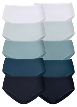 Petite Fleur Pack Of 10 High Waist Briefs