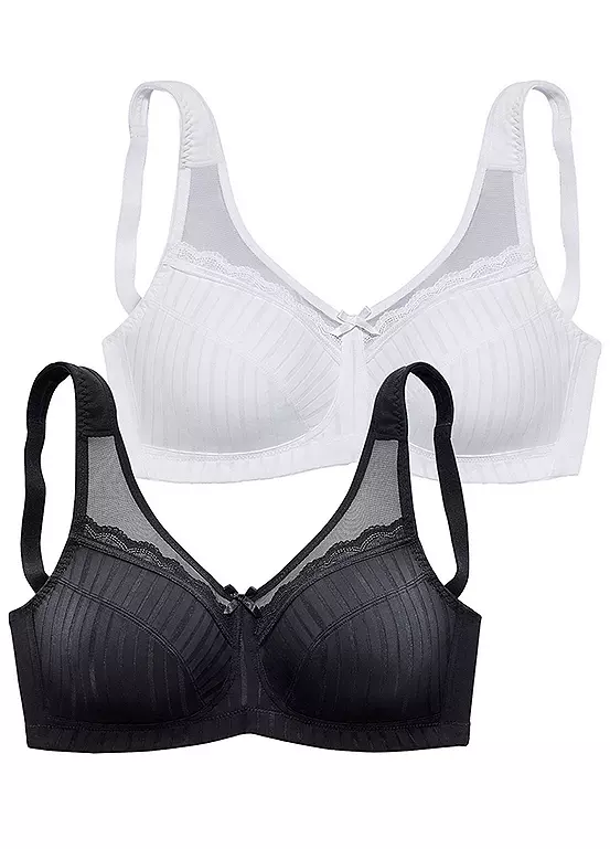 Petite Fleur Pack Of 2 Non Wired Full Cup Bra 1 Petite Fleur Pack Of 2 Non Wired Full Cup Bra