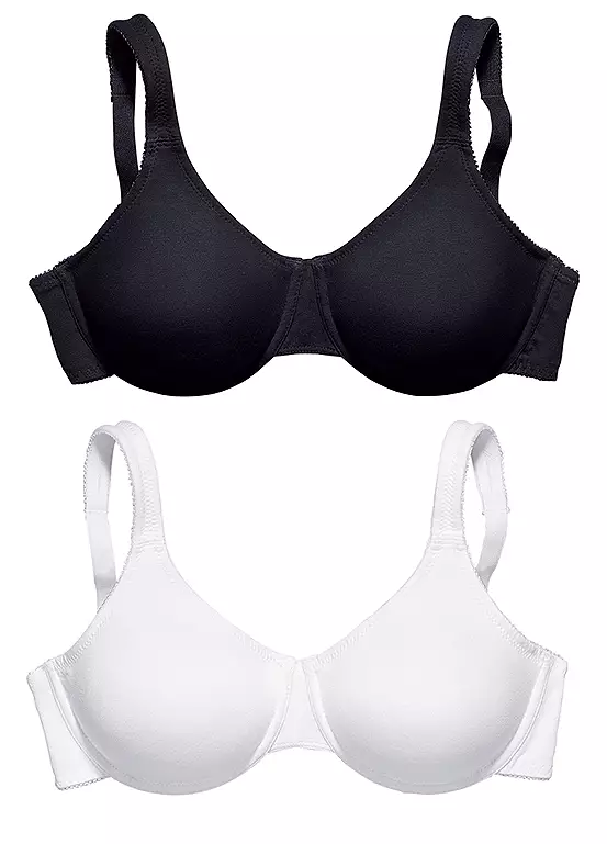 Petite Fleur Pack Of 2 Underwired Minimiser Bras 1 Petite Fleur Pack Of 2 Underwired Minimiser Bras