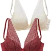 Petite Fleur Pack Of 2 Underwired Padded Plunge Bra