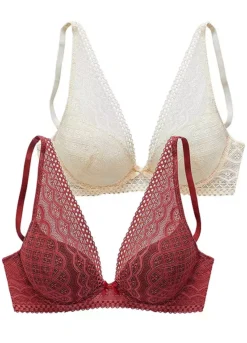 Petite Fleur Pack Of 2 Underwired Padded Plunge Bra