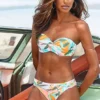 Sunseeker Tropical Print Wired Bandeau Bikini