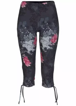 Venice Beach Floral Print Cropped Leggings -Beachwear Shore Venice Beach Floral Print Cropped Leggings51700008FRSC