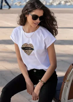 Venice Beach Heart Print T-Shirt -Beachwear Shore Venice Beach Heart Print T Shirt22039449FRSP W02