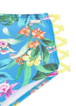 Venice Beach Tropical Print High Waist Bikini Bottoms -Beachwear Shore Venice Beach Tropical Print High Waist Bikini Bottoms92261913FRSC W01