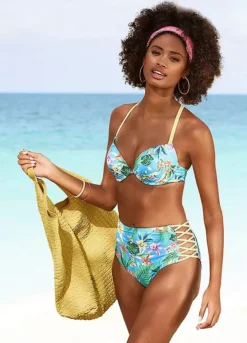 Venice Beach Tropical Print Push Up Bikini Top -Beachwear Shore Venice Beach Tropical Print Push Up Bikini Top56813658FRSP W01