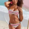 Venice Beach Underwired Striped Bandeau Bikini Set