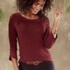 Vivance Cropped-Length Sleeve Top