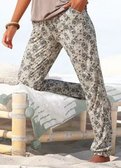 Vivance Floral Print Jersey Pants