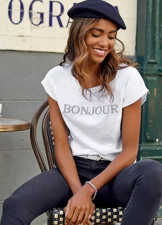 Vivance Front Print T-Shirt 1 Vivance Front Print T-Shirt