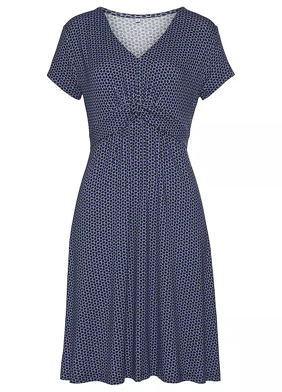 Vivance Geometric Print Jersey Dress 2 Vivance Geometric Print Jersey Dress - Image 2