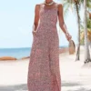 Vivance Graphic Print Maxi Dress