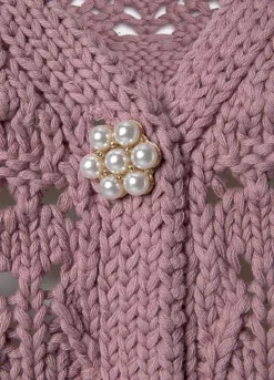 Vivance Openwork Knit Cardigan -Beachwear Shore Vivance Openwork Knit Cardigan37081317FRSC W02