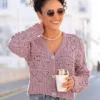 Vivance Openwork Knit Cardigan