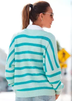 Vivance Oversized Striped Jumper -Beachwear Shore Vivance Oversized Striped Jumper10482223FRSP W01