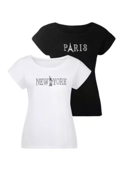 Vivance Pack Of 2 Front Print T-Shirts