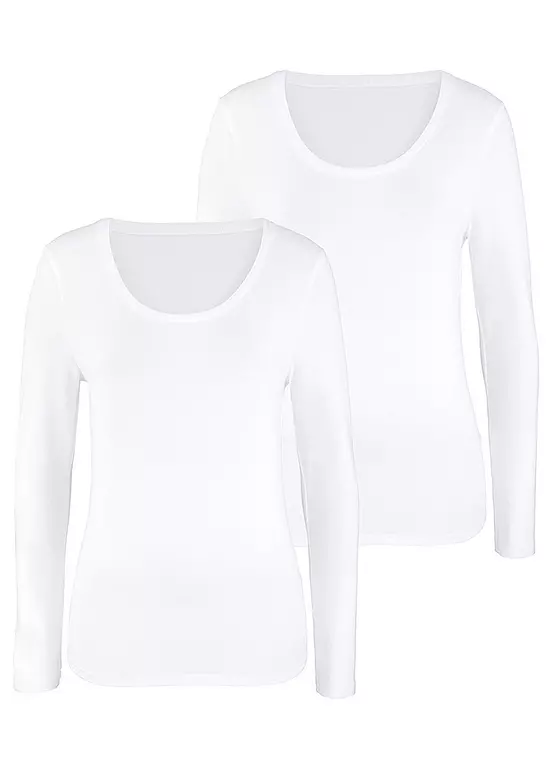 Vivance Pack Of 2 Long Sleeve T-Shirts 1 Vivance Pack Of 2 Long Sleeve T-Shirts