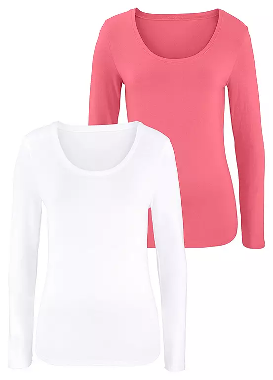 Vivance Pack Of 2 Long Sleeve T-Shirts 2 Vivance Pack Of 2 Long Sleeve T-Shirts - Image 2