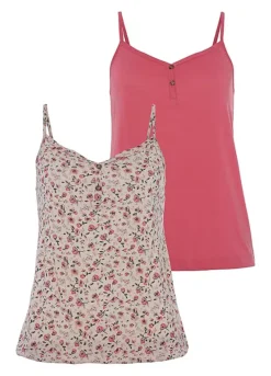 Vivance Pack Of 2 Spaghetti Tops With Sweetheart Neckline