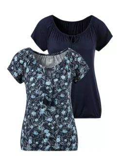 Vivance Pack Of 2 Tassel T-Shirts -Beachwear Shore Vivance Pack of 2 Tassel T Shirts50368455FRSC