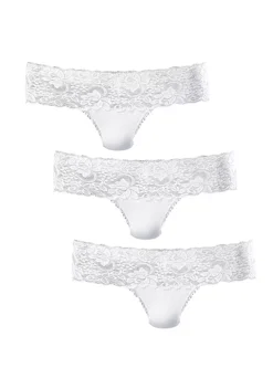 Vivance Pack Of 3 Active Basic Lace Brazilian Thongs -Beachwear Shore Vivance Pack of 3 Active Basic Lace Brazilian Thongs557386FRSP