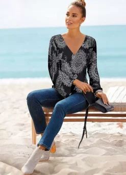 Vivance Quarter Sleeve Top -Beachwear Shore Vivance Quarter Sleeve Top87191748FRSP W02