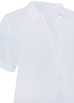 Vivance Short Sleeve V-Neck Blouse -Beachwear Shore Vivance Short Sleeve V Neck Blouse12967543FRSC W02